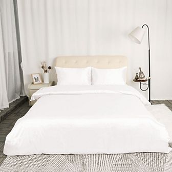 Satin Duvet Cover Set 3 pc and Pillow Sham Set Queen