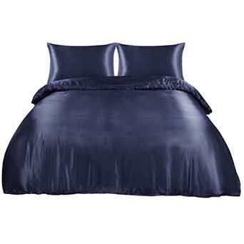 Satin Duvet Cover Set 3 pc and Pillow Sham Set Queen