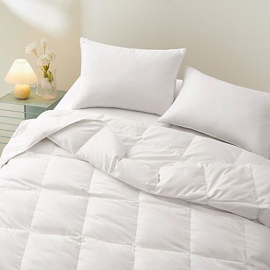Unikome Lightweight White Goose Down And Feather Fiber Comforter