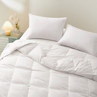 Unikome 360TC Lightweight White Goose Down and Feather Fiber Comforter