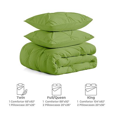 Unikome Soft Pinch Pleat Bedding Comforters-Down Alternative Comforter Set