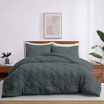 Unikome Soft Pinch Pleat Bedding Comforters-Down Alternative Comforter Set