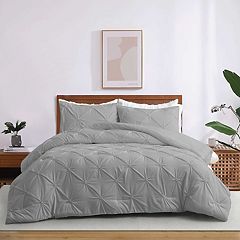 Ultra Soft Reversible Printed Stripe Microfiber Comforter Set - All-Season Warmth, Dark Grey - King