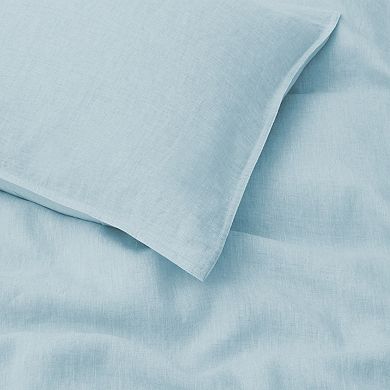 Unikome Premium Solid Soft Washed Linen Duvet Cover Set