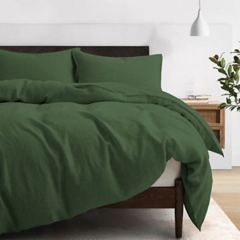 Unikome 100% Flax Linen Duvet Cover Set-Breathable Moisture Wicking Cooling Linen Bedding Set