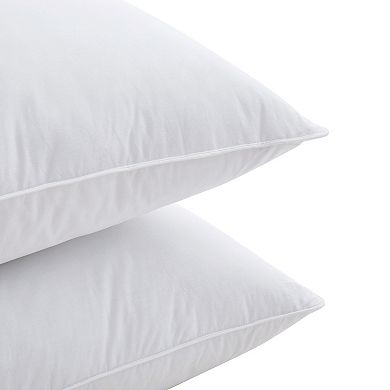 Unikome Medium Firm Goose Feathers Down Pillow for Sleeping, 2 Pack Hotel Collection Cotton Cover