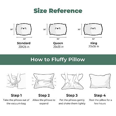 Unikome Medium Firm Goose Feathers Down Pillow for Sleeping, 2 Pack Hotel Collection Cotton Cover