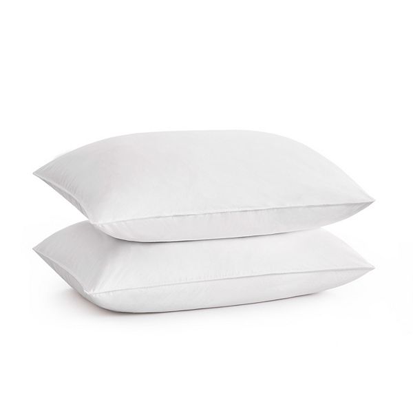 Unikome Medium Firm Goose Feathers Down Pillow for Sleeping, 2 Pack Hotel Collection Cotton Cover