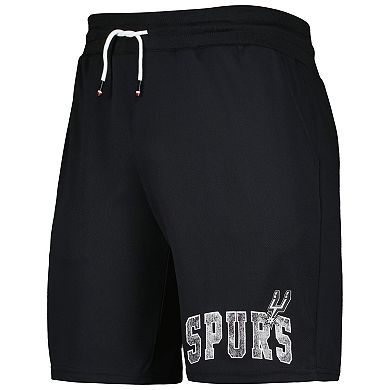 Men's Tommy Jeans Black San Antonio Spurs Mike Mesh Basketball Shorts