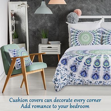 5pcs Microfiber Polyester Duvet Cover Set Fitted Sheet Pillowcase Queen
