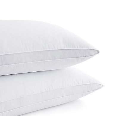 Unikome 2 Pack Medium Soft Goose Down & Feather Gusseted Bed Pillows