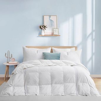 Unikome Lightweight Breathable 75% White Cooling Down Comforter, Oversized Blanket