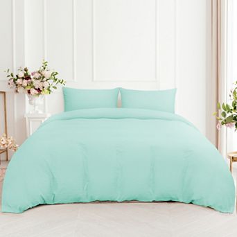 3 pc Duvet Cover Set Washed Brushed Microfiber Soft Twin