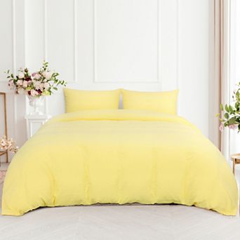 3 pc Duvet Cover Set Washed Brushed Microfiber Soft Twin