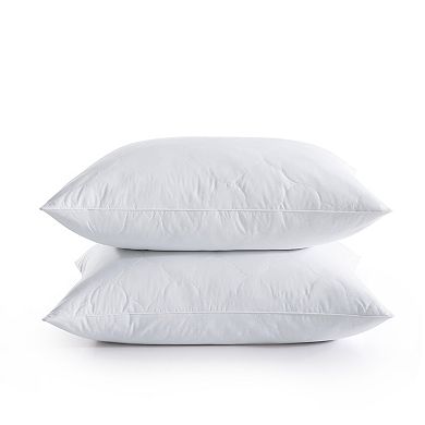 Unikome 2 Pack Medium Soft Classic Cloud Quilted Goose Feather & Down Bed Pillows