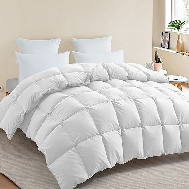 Unikome 360 Thread Count Extra Soft White Goose Down and Feather Fiber Comforter