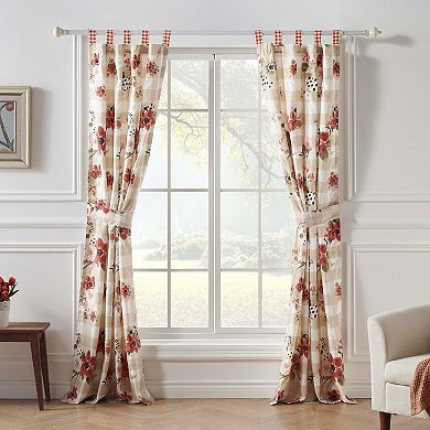 Greenland Home Wheatly Farmhouse Gingham Curtain Panels (Set of 2) with Tiebacks, 84-inch L