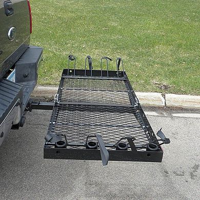 Tow Tuff 62 Inch Steel Cargo Carrier and Bike Rack, Fits All 2 Inch Receivers