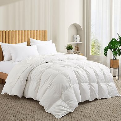 Unikome All Season White Goose Down and Feather Comforter