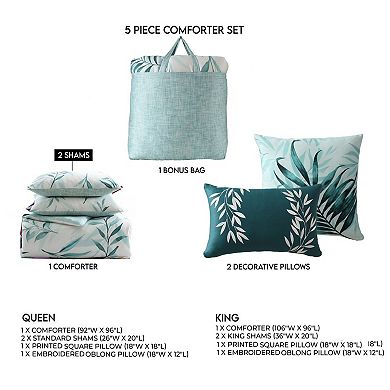 Bebejan Tropical 100% Cotton 5-piece Reversible Comforter Set