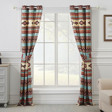 Greenland Home Red Rock Grommeted Curtain Panels (Set of 2), 84-inch Long, Clay