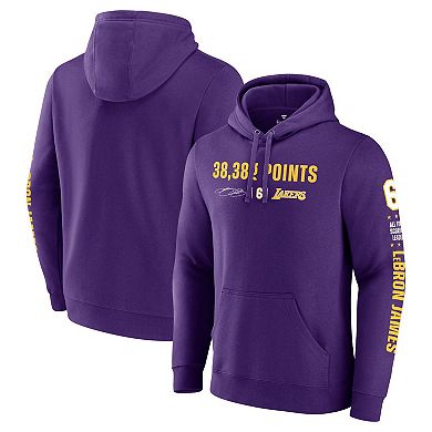 Men's Fanatics Branded LeBron James Purple Los Angeles Lakers NBA All-Time Scoring Record Pullover Hoodie