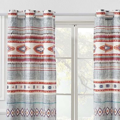 Greenland Home Kiva Western Boho Curtain Panels (Set of 2) with Tiebacks, 84-inch L