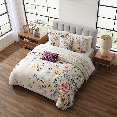 Bebejan Floral Garden 100% Cotton 5-piece Reversible Comforter Set