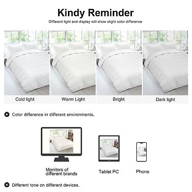 Microfiber Soft Zippered Seersucker Duvet Cover Set With Corner Ties 3 Pieces, Queen