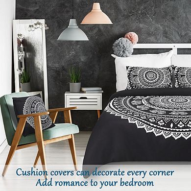 5 Pieces Bohemian Duvet Cover Set Fitted Sheet Pillowcase Queen