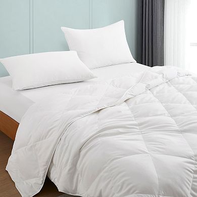 Unikome Ultra Soft White Goose Down Feather Fiber Lightweight  Comforter