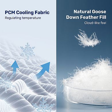 Unikome 2 Pack PCM Technology Temperature Perfection Cooling Goose Down Feather Pillow