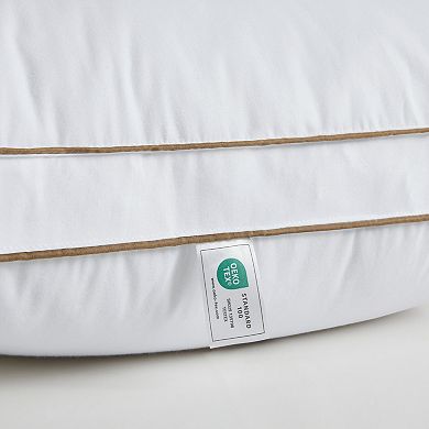 Unikome 2 Pack Gusseted Goose Feather Pillow 100% Cotton Shell