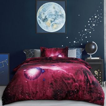 Galaxy Sky Cosmos Night Pattern 3D Printed Bedding Duvet Cover Set Single 2 pc