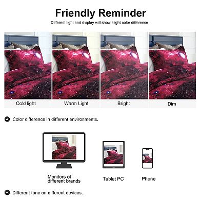 Galaxy Sky Cosmos Night Pattern 3D Printed Bedding Duvet Cover Set Single 2 Pcs