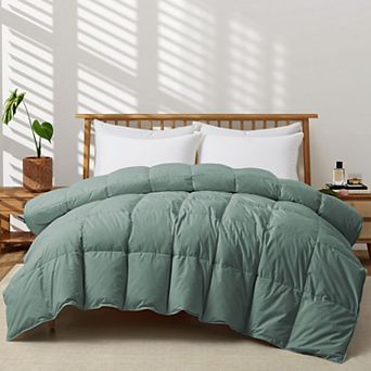 Unikome All Season Organic Cotton Comforter Duvet Insert Filled with Goose Down and Feather