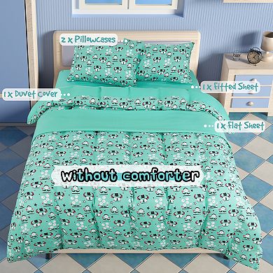 5 Piece Bedding Set Polyester Microfiber Fabric Kids Duvet Cover Queen