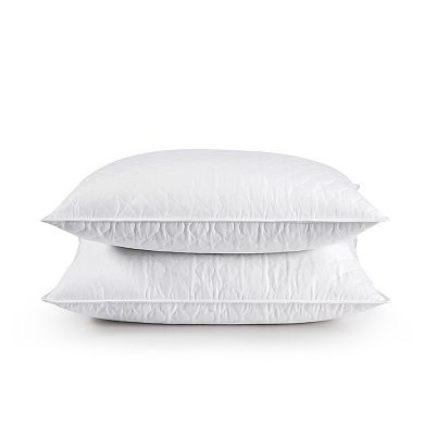 Unikome 2 Pack Quilted White Goose Down & Feather Medium Support Bed Pillows