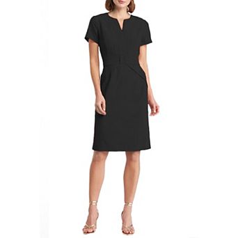 Women's Focus By Shani Crepe Sheath Dress with Bow Detail