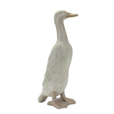 Melrose Distressed Stone Standing Duck Garden Statue 2-Piece Set