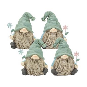 Melrose Stone Garden Gnome Figurine 4 pc Set