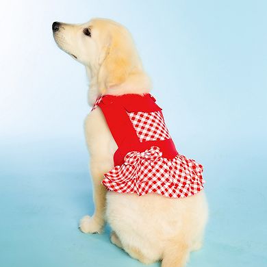 Doggy Parton Red Gingham Overalls Dress Dog Costume