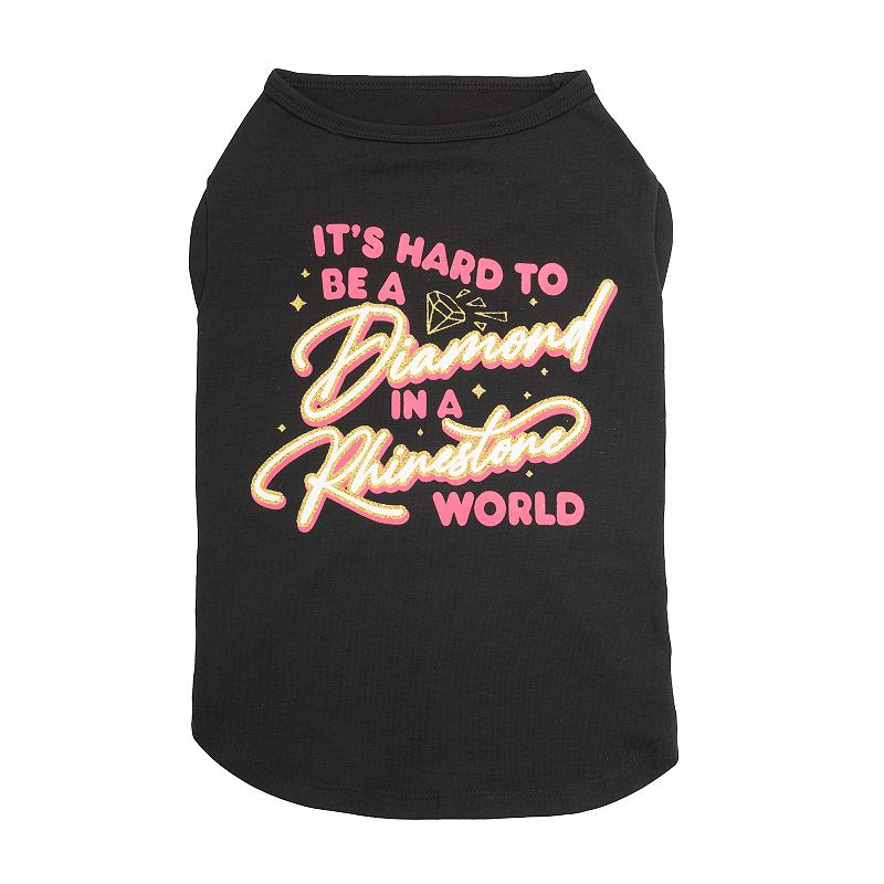 Doggy Parton  Dog Clothes  Hard to Be a Diamond Pet T-Shirt  Black  Medium