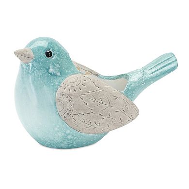 Melrose Whimsical Terra Cotta 2-Piece Garden Bird Planter Set