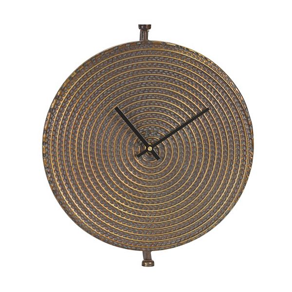 Melrose Bronze Metal Wall Clock with Suspended Stand