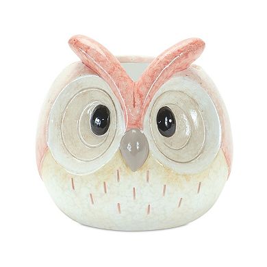 Melrose Whimsical Pastel Terra Cotta Owl Figurine 3-pc. Set