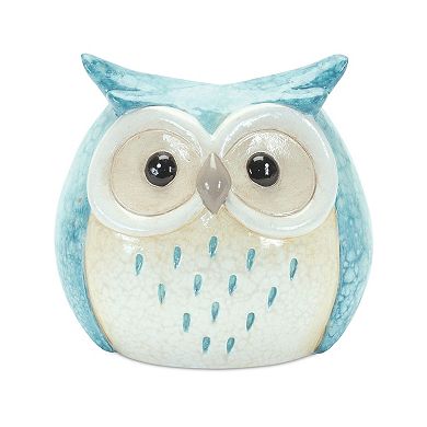Melrose Whimsical Pastel Terra Cotta Owl Figurine 3-pc. Set