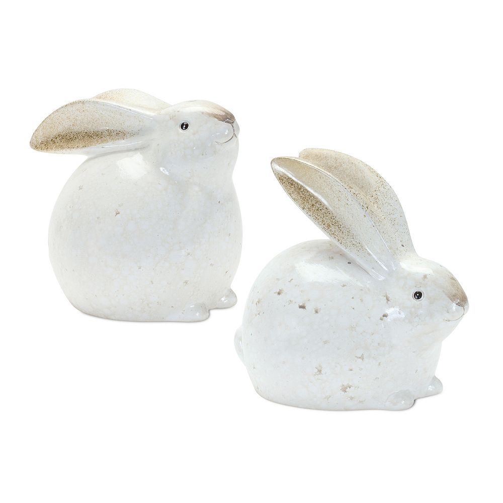 Melrose International Wicker Bunny Figurine (Set of 2) main image 0