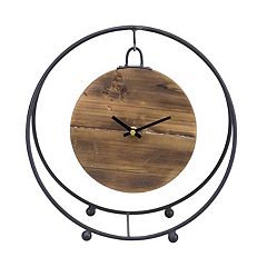 Acurite 9-In. Indoor/Outdoor Double-Sided Hanging Clock with 360° Spin Functionality, Iron Metal Frame and Thermometer