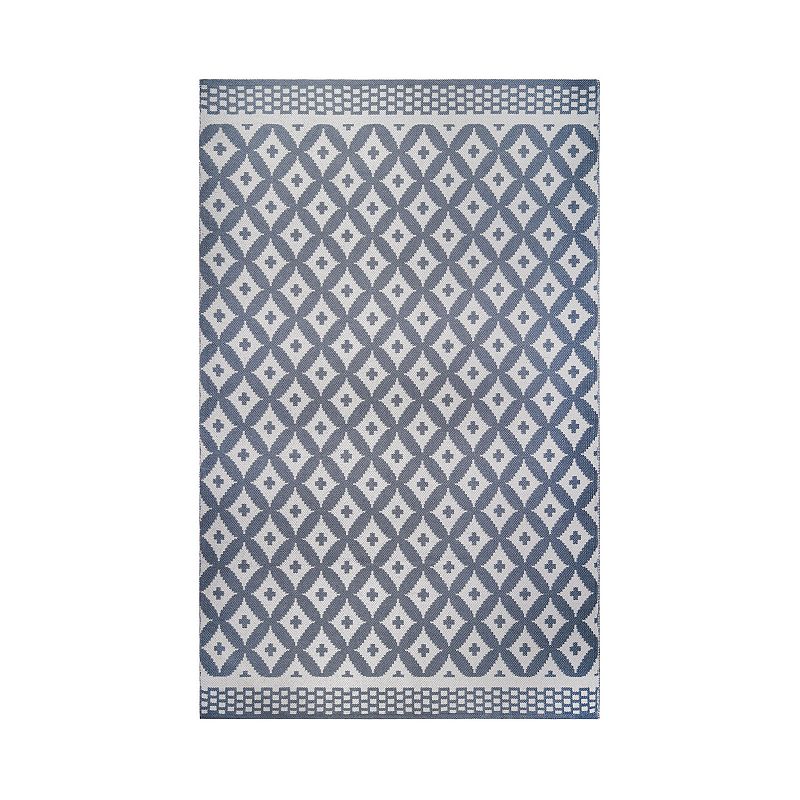SUPERIOR Adalia Lattice Geometric Reversible Indoor/Outdoor Area Rug, Grey, 5.5X7.5 Ft